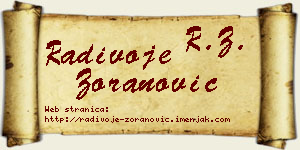 Radivoje Zoranović vizit kartica